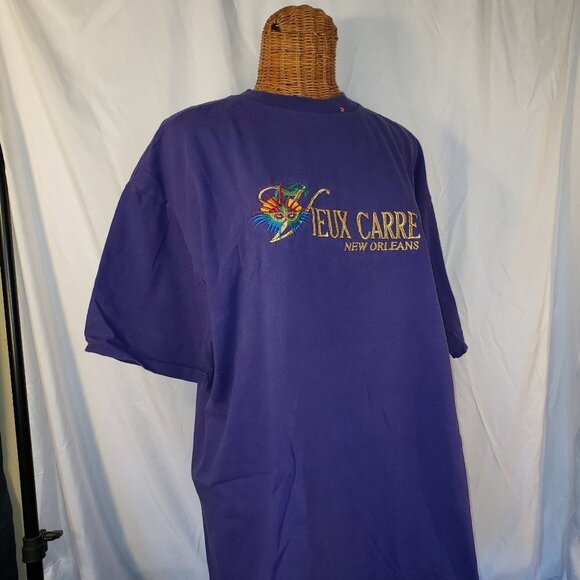 Mardi Gras Shirt Purple Unisex Size XL 100% Cotton - Picture 1 of 6